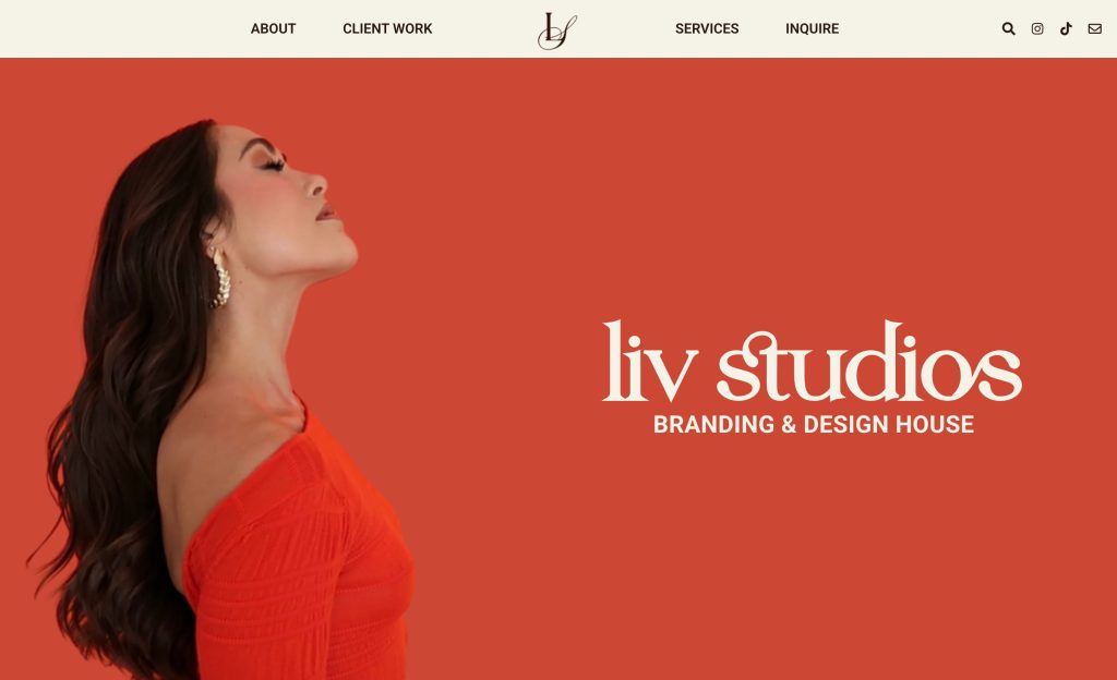 Homepage of livstudios website