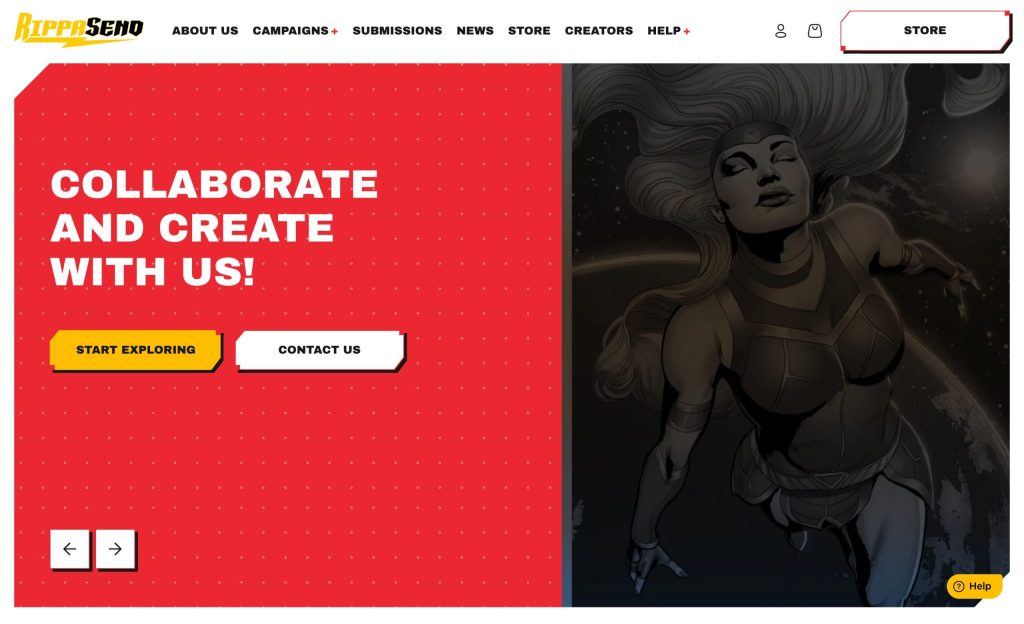 Homepage of rippasend website