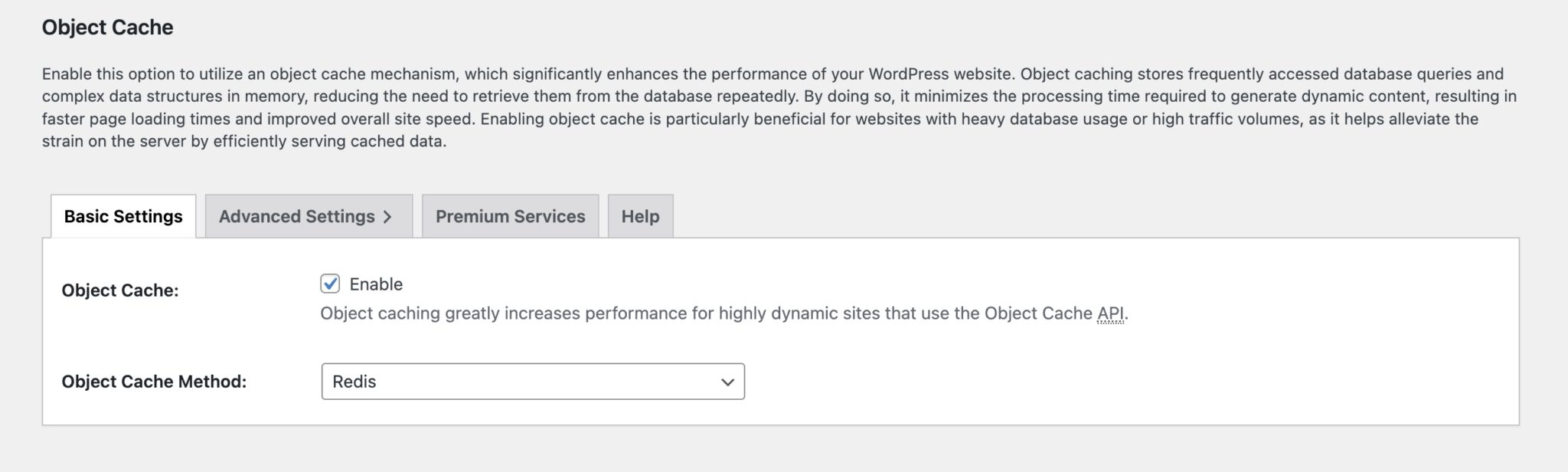 W3 Total Cache Object Cache Settings